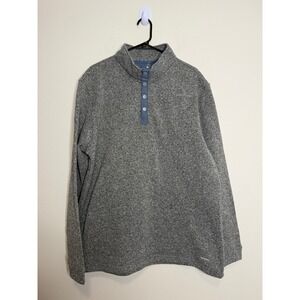 Swannies Men's 2X Heathered Grey Quarter Snap Fleece Pullover Golf Sweater Knit
